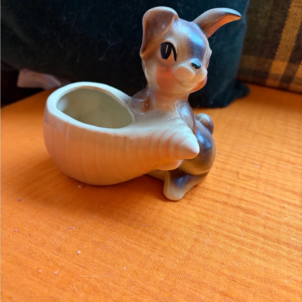 Vintage Ceramic Rabbit Planter